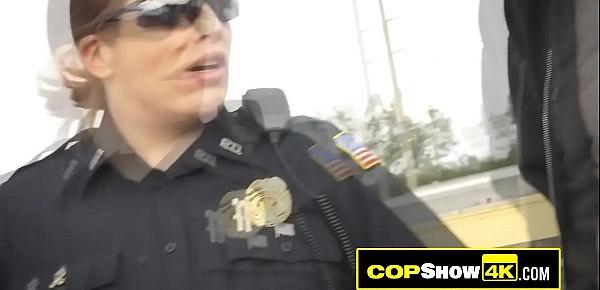  Latina MILF is deep throating a big black dick in public while on duty!